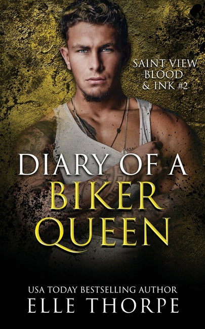 Paperback "Diary of a Biker Queen" by Elle Thorpe Pty Ltd, featuring a cover with bold title and graphic motorcycle-themed design.