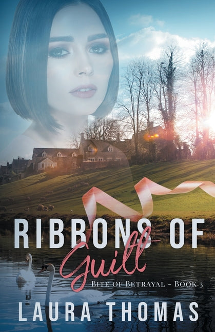 Paperback copy of Ribbons of Guilt by Mountain Brook Ink, featuring the book's cover with title and author details.