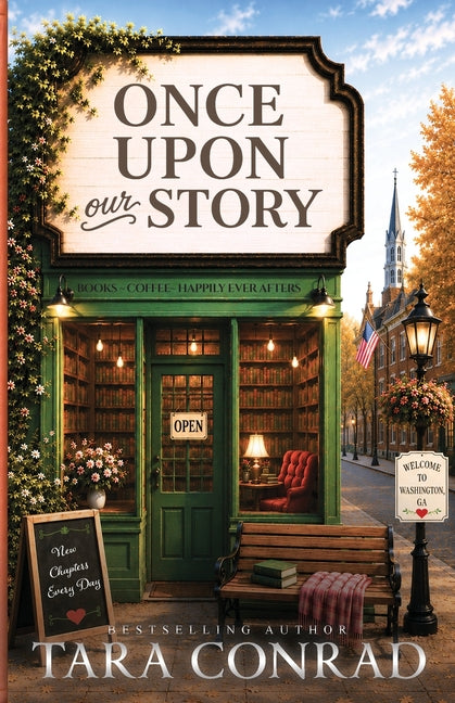 Paperback of "Once Upon Our Story" by His One, Her Only Publishing, featuring a colorful book cover with whimsical illustrations.