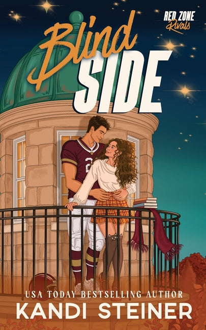 Paperback copy of Blind Side by Kandi Steiner, LLC, featuring the book cover with title and author’s name.