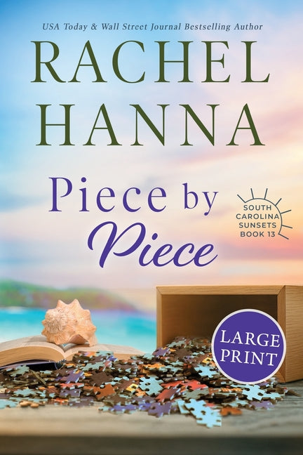 Large print paperback of Piece By Piece by Rachel Hanna, featuring the book cover with colorful artwork and title text.