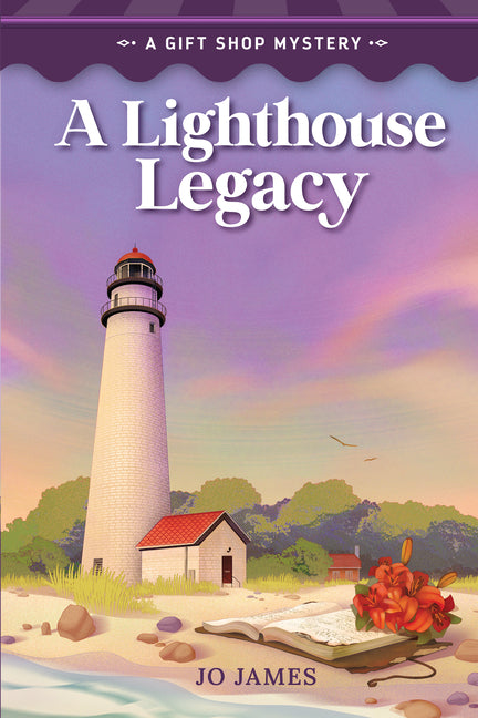 Paperback copy of Lighthouse Legacy book by Guideposts, featuring a lighthouse illustration on the cover.