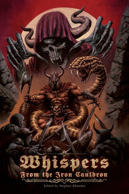Paperback of "Whispers from the Iron Cauldron" by Burial Books LLC, showing the book cover with dark, mysterious artwork.