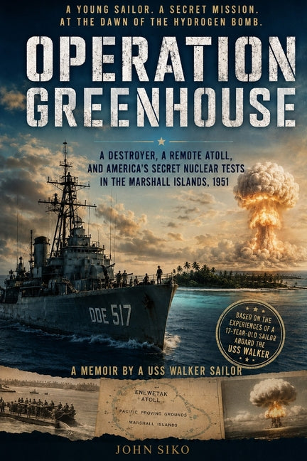 Paperback book titled Operation Greenhouse by Pen in Charge LLC, featuring a cover with green-themed design and title text.