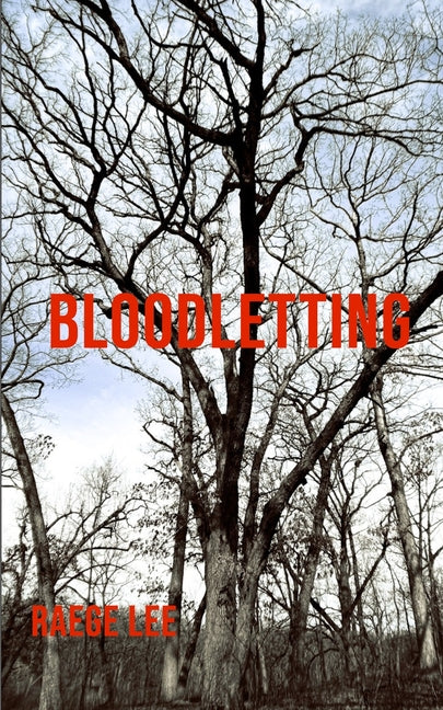 Paperback book titled "Bloodletting" by Bookleaf Publishing, featuring a dark cover with blood-themed artwork.