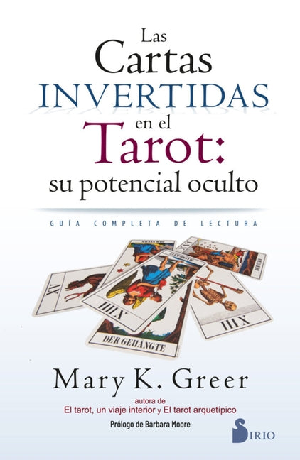 Paperback book titled "Cartas Invertidas en el Tarot: Su Potencial Oculto" by Editorial Sirio, featuring a mystical tarot-themed cover.