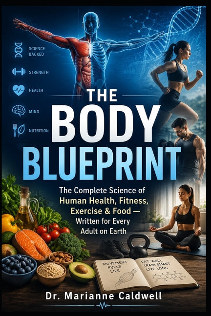 Paperback of The Body Blueprint book by Independently Published, showing the cover with title and author about human health and fitness.