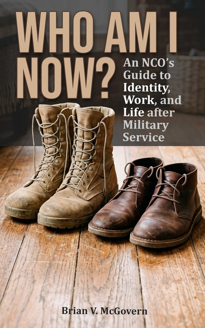 Paperback titled "Who Am I Now?" by Independently Published, focusing on life, work, and identity after military service.
