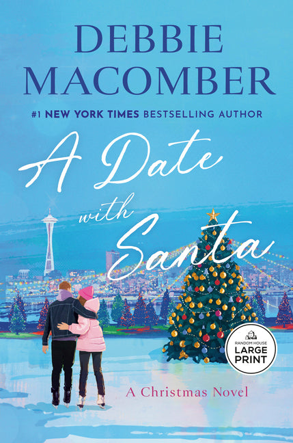 Paperback novel titled "A Date with Santa," a Christmas romance story published by Random House Large Print Publishing.