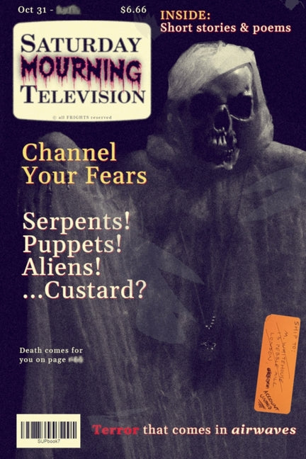 Paperback of Saturday Mourning Television by Sliced Up Press, featuring a cover with abstract artwork.