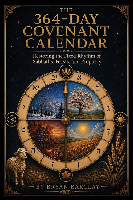 Paperback book titled "The 364-Day Covenant Calendar" by Undeniabletruths.com, featuring a cover with calendar and religious symbols.
