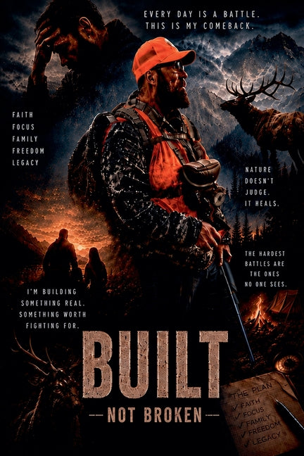 Paperback book titled "Built Not Broken" by Chad Engler, featuring a cover with inspiring design elements.