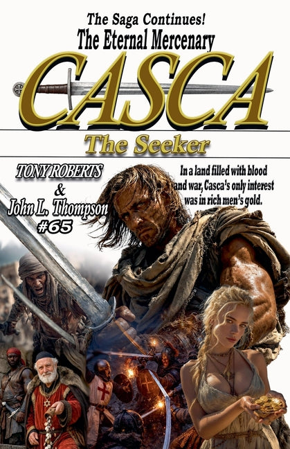 Paperback of "Casca The Seeker" by Tony Roberts featuring the book cover with title and author details.