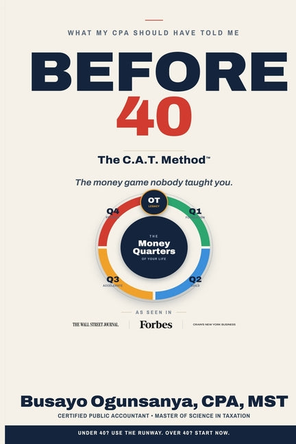 Paperback of "What My CPA Should Have Told Me Before 40" by Before 40 Club, featuring the book cover with title and author.