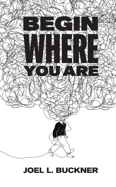 Paperback book titled "Begin Where You Are" by Blurb, showing the front cover with a colorful abstract design.