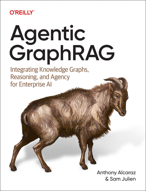Paperback book titled "Agentic Graphrag" by O'Reilly Media, featuring a cover with a modern design on enterprise AI and knowledge graphs.
