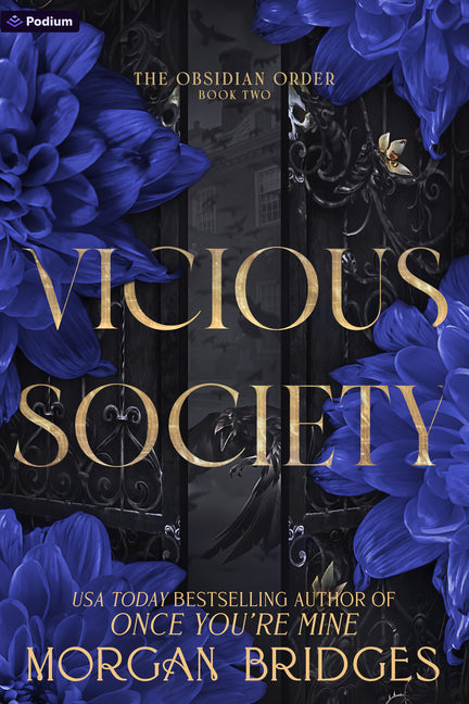 Paperback of Vicious Society: A Dark Romance by Podium Publishing, featuring dark, moody cover art with gothic design elements.