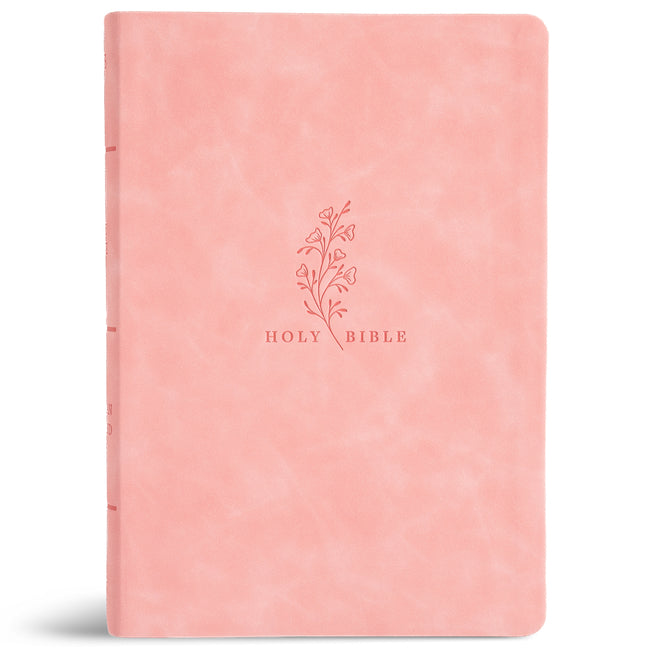 Holman NASB Super Giant Print Reference Bible in pink Leathertouch cover, large text, durable design, ideal for easy reading.