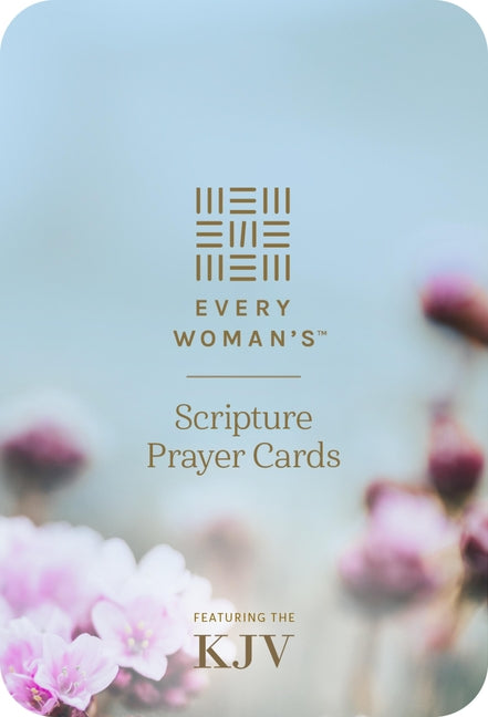 Paperback set of Every Woman's Scripture Prayer Cards by Tyndale House Publishers, featuring softcover design and King James Version text.