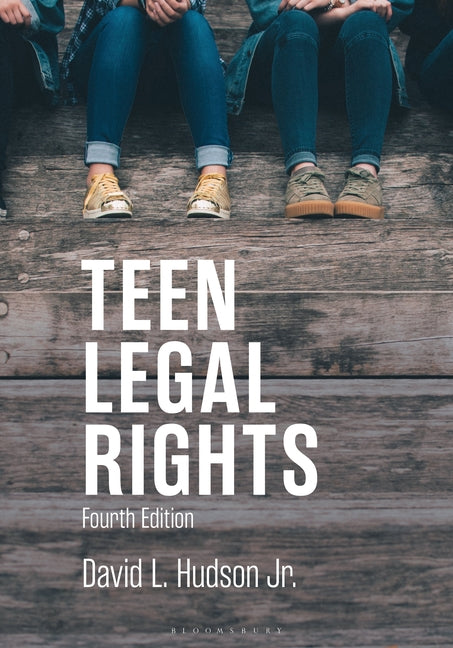 Paperback book titled Teen Legal Rights by Bloomsbury Academic, featuring a cover with legal symbols and youthful design elements.