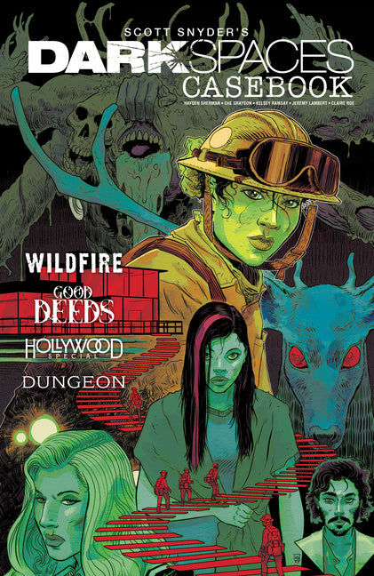 Dark Spaces Casebook paperback by IDW Dark featuring a cover illustration of eerie, mysterious scenes from horror stories.