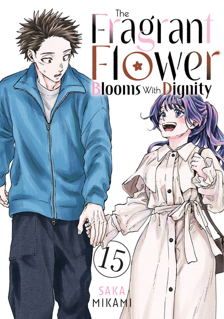 Paperback of The Fragrant Flower Blooms with Dignity 15 by Kodansha Comics, featuring colorful floral cover art.