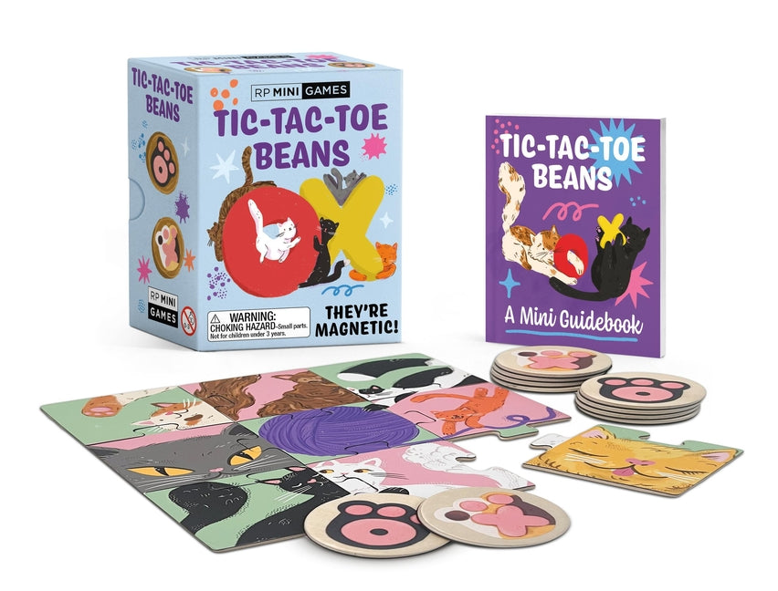 Paperback Tic-Tac-Toe Beans game by Rp Minis featuring colorful bean-shaped game pieces on a game board.