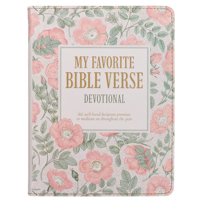 Imitation leather devotional book titled "My Favorite Bible Verse" by Christian Art Publishers, featuring embossed cover design.