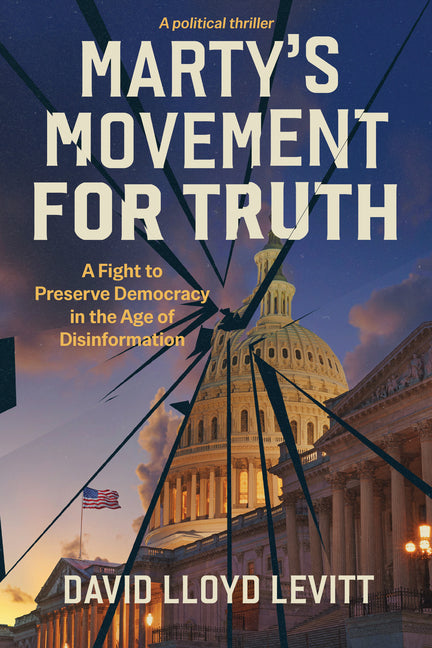 Paperback book titled "Marty's Movement for Truth" by Subplot, focusing on democracy and disinformation, with a cover image.