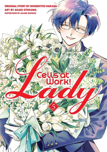 Paperback of Cells at Work! Lady 5 manga by Kodansha Comics, featuring colorful illustrations of female characters on the cover.