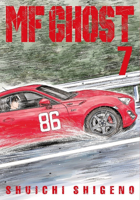 Paperback copy of MF Ghost 7 manga by Kodansha Comics, featuring cover art with characters and dynamic scene.