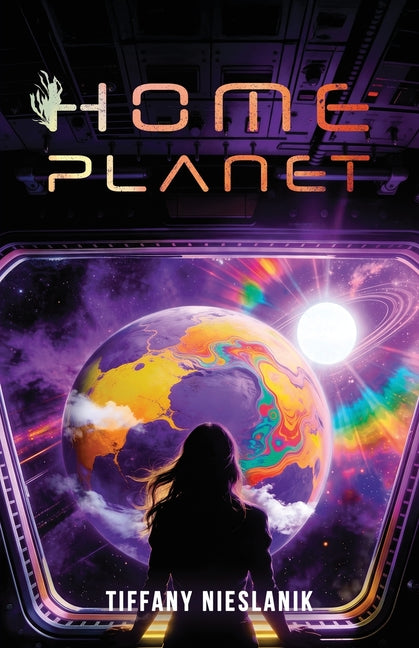 Paperback of "Home Planet" by Atmosphere Press, featuring the book cover with cosmic artwork and title text.