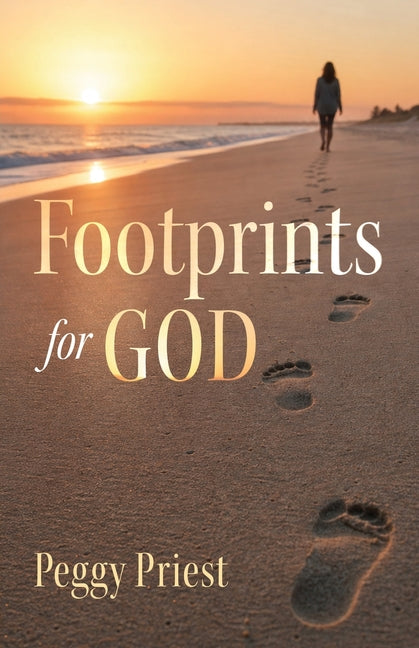 Paperback "Footprints for God" book by Trilogy Christian Publishing with a cover image featuring a serene background and footprints.