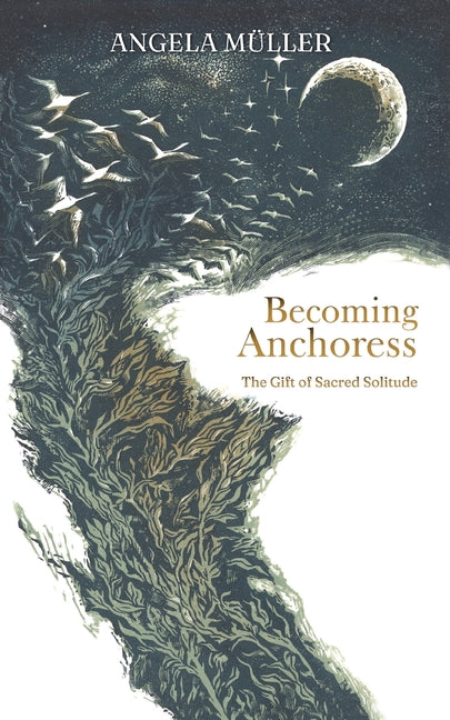 Paperback book titled "Becoming Anchoress: The Gift of Sacred Solitude" by Folde Press, featuring a calm, contemplative cover design.