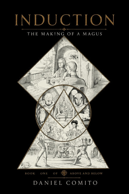 Paperback book titled "Induction: Above and Below the Making of a Magus" by Chiron Publications, showing the cover design.