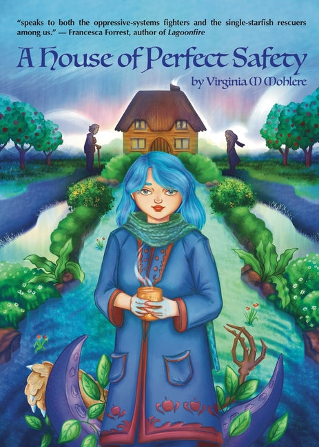 Paperback book titled "A House of Perfect Safety" by Dancing Star Press, featuring a colorful cover illustration.
