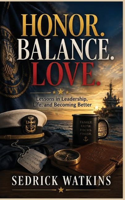 Paperback titled "Honor. Balance. Love." by Blue Shoes Publishing LLC, featuring a cover with abstract artwork and title text.