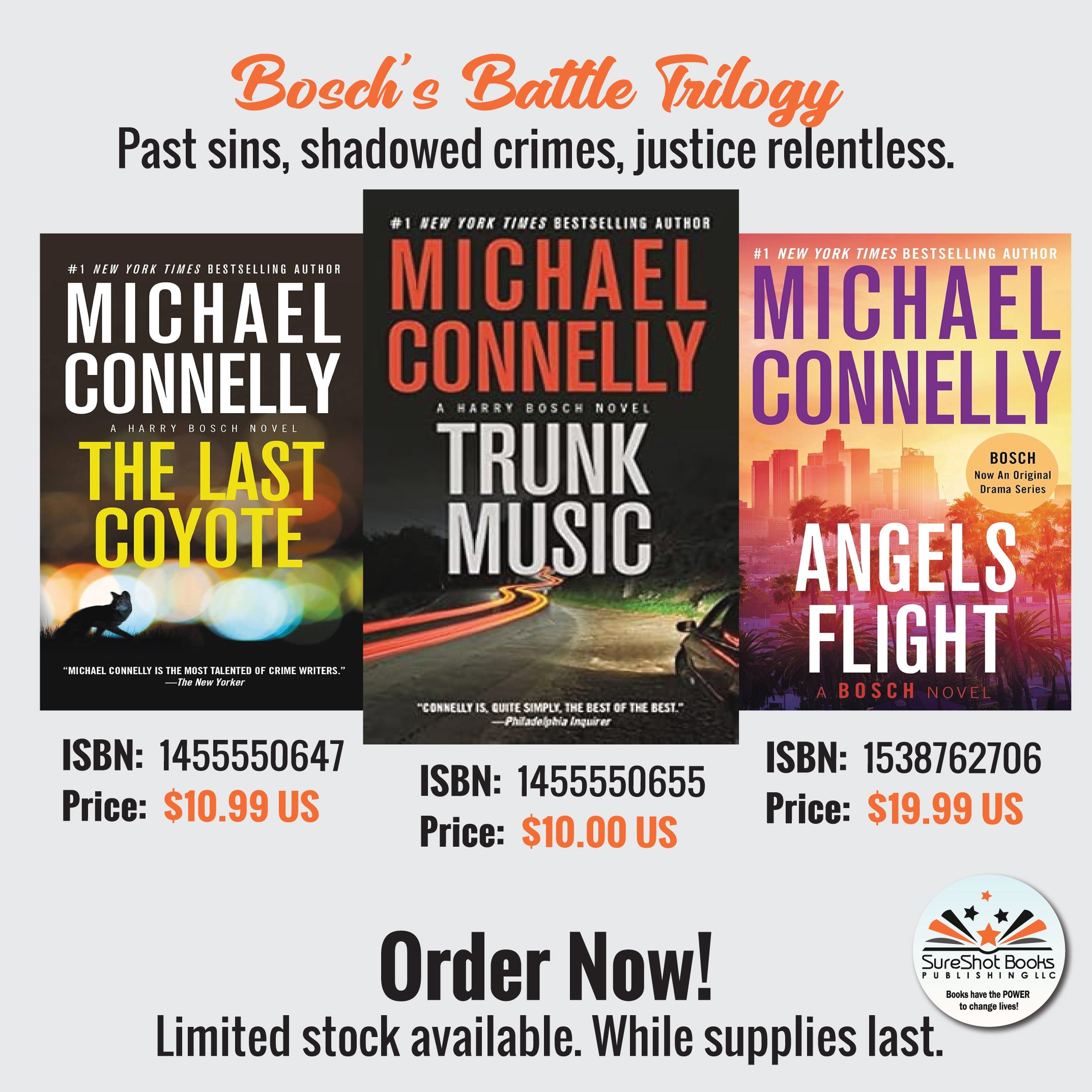 Bosch's Battle Trilogy - Past sins, shadowed crimes, justice relentless