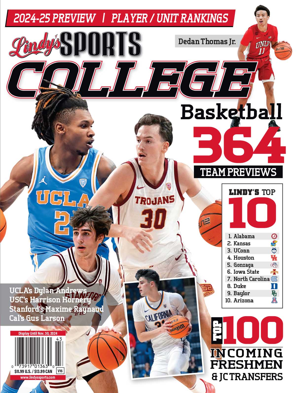 Lindy's Sports College 2024-25 Basketball Magazine