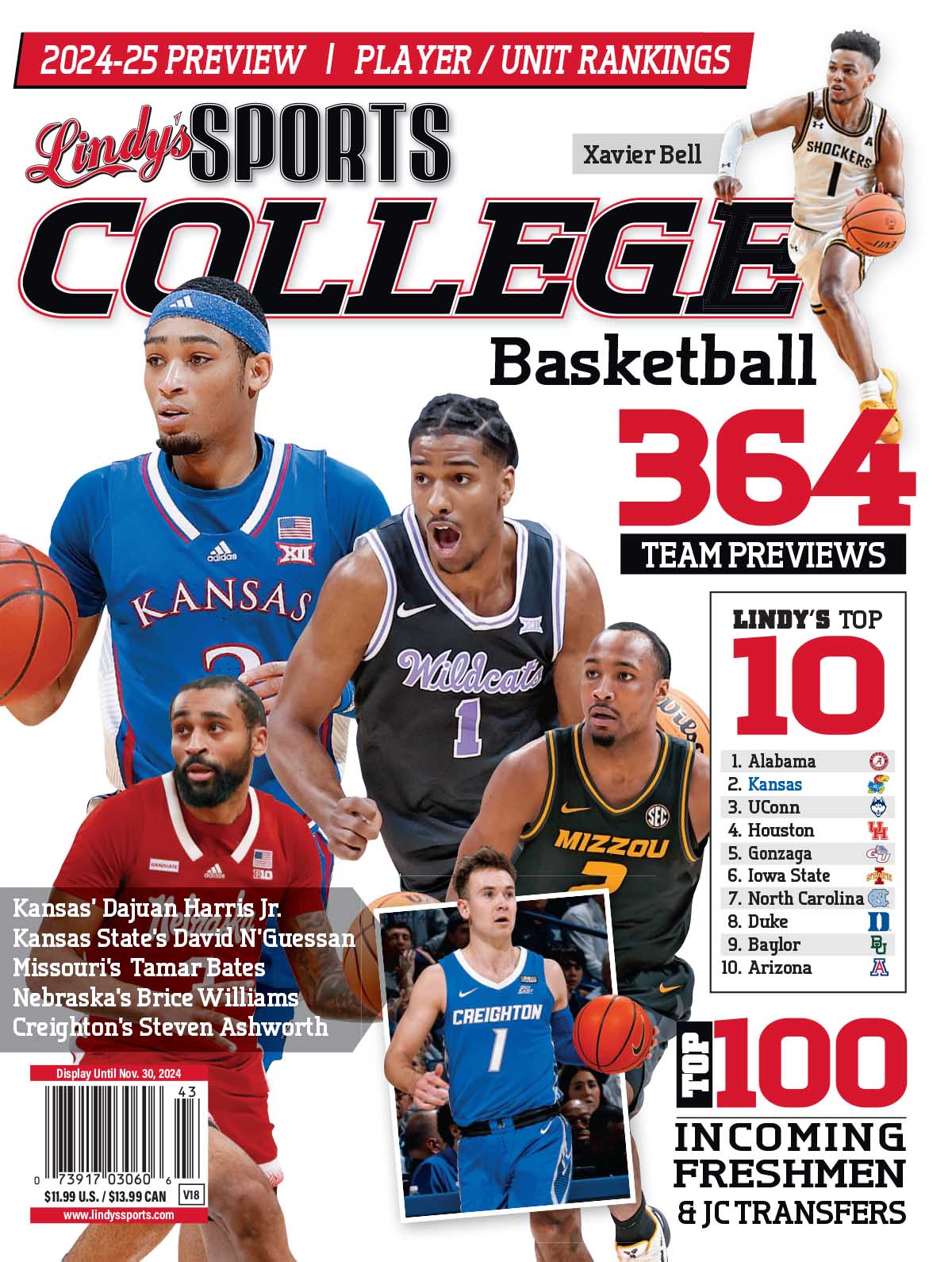 Lindy's Sports College 2024-25 Basketball Magazine