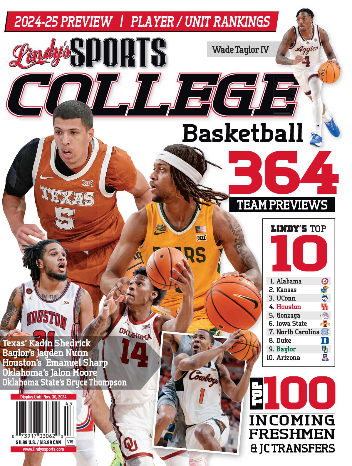 Lindy's Sports College 2024-25 Basketball Magazine