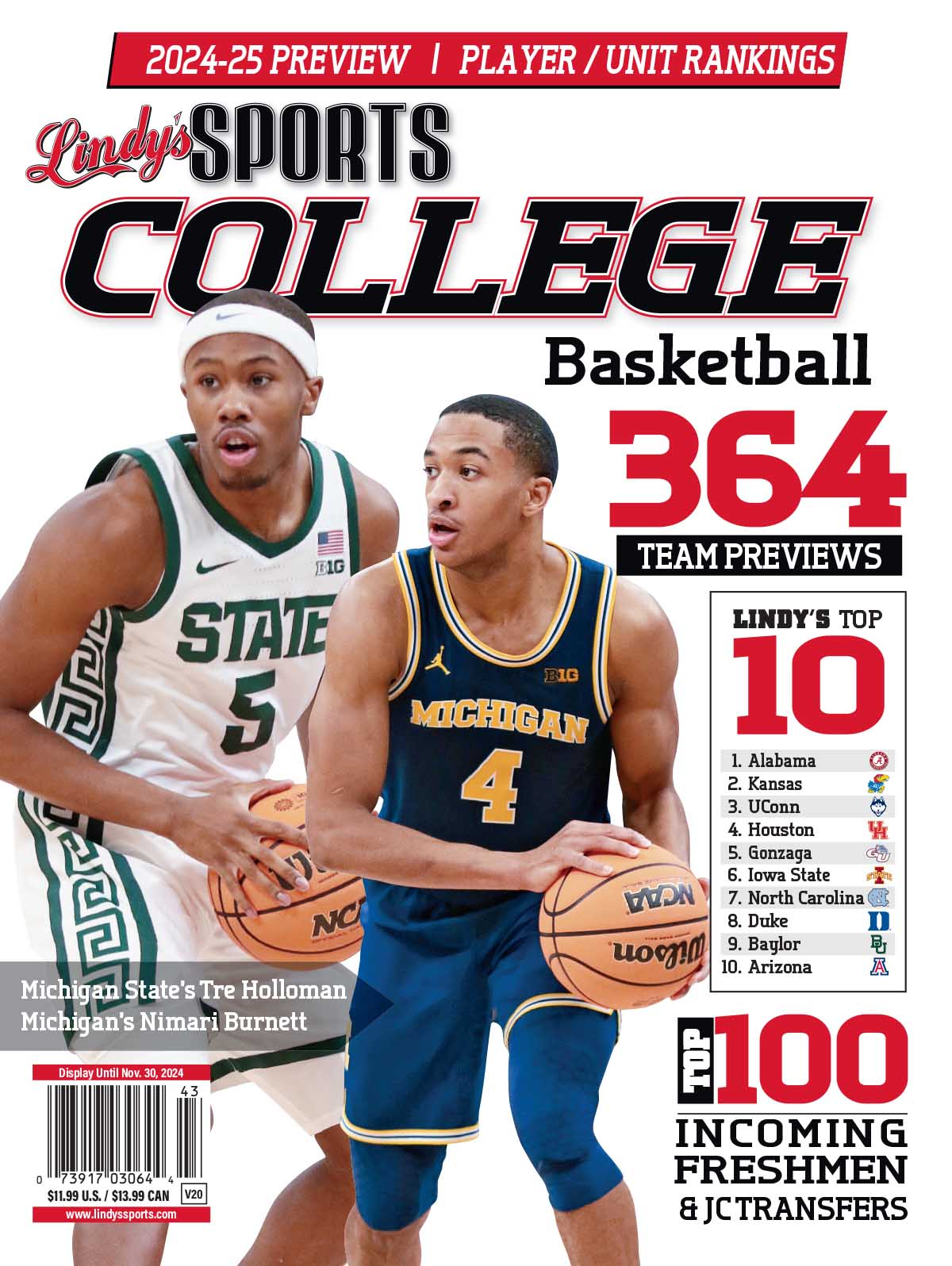 Lindy's Sports College 2024-25 Basketball Magazine