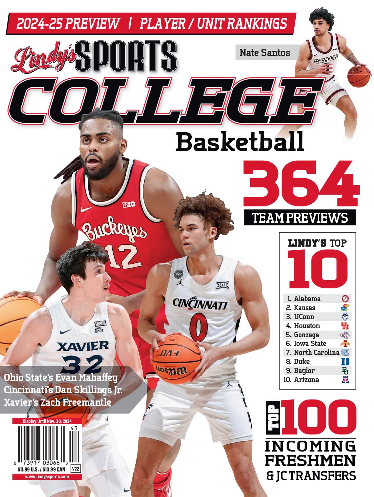 Lindy's Sports College 2024-25 Basketball Magazine