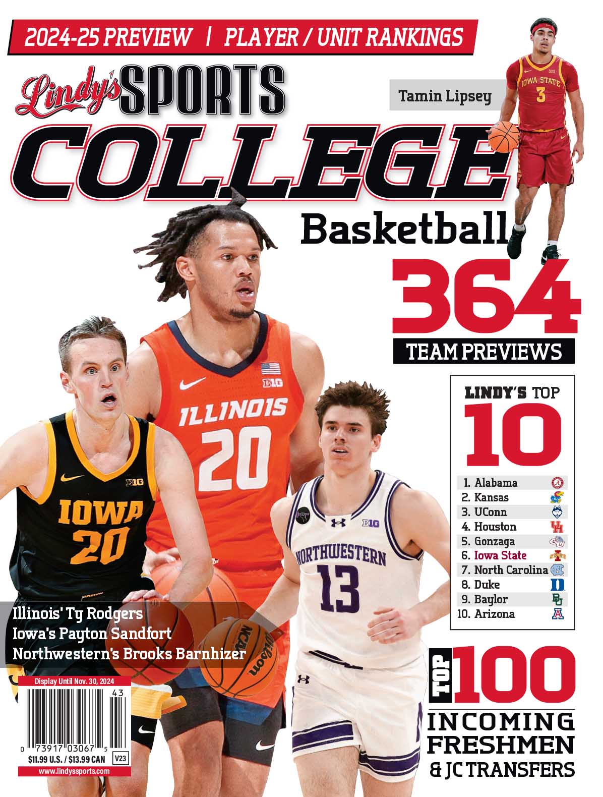 Lindy's Sports College 2024-25 Basketball Magazine