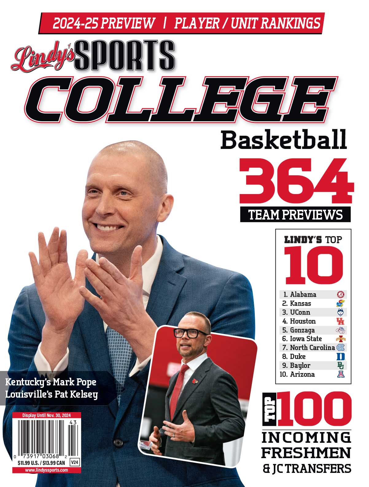 Lindy's Sports College 2024-25 Basketball Magazine