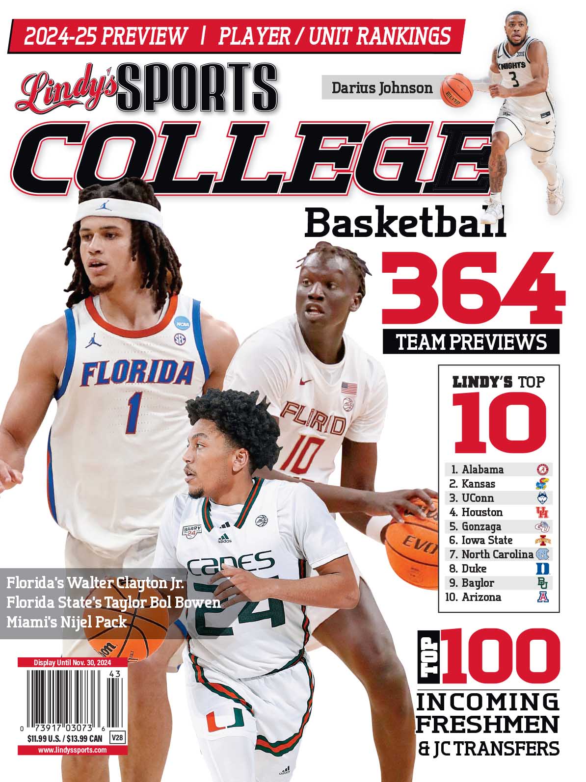 Lindy's Sports College 2024-25 Basketball Magazine