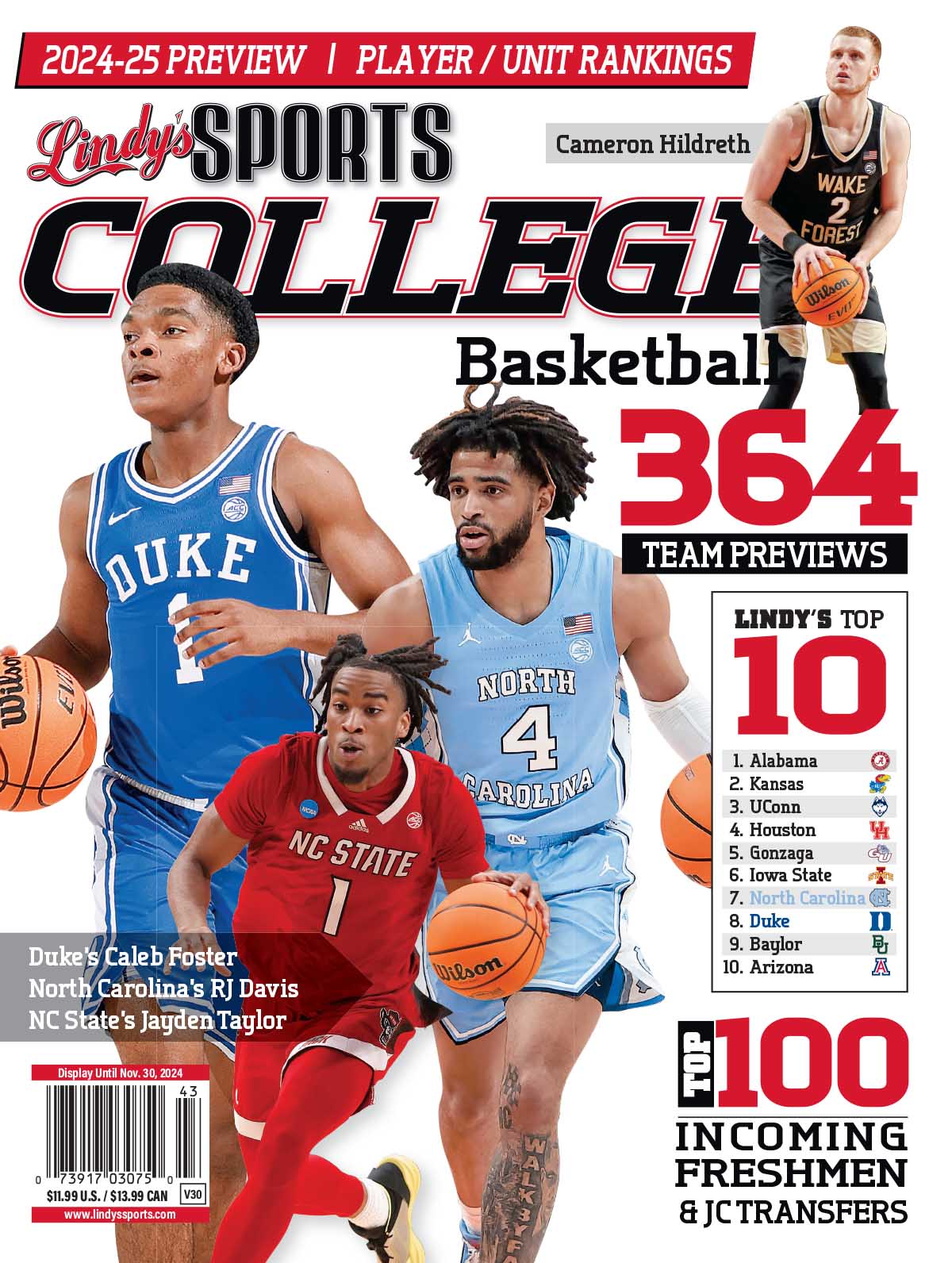 Lindy's Sports College 2024-25 Basketball Magazine