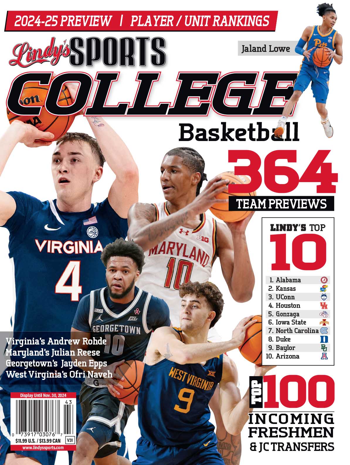 Lindy's Sports College 2024-25 Basketball Magazine