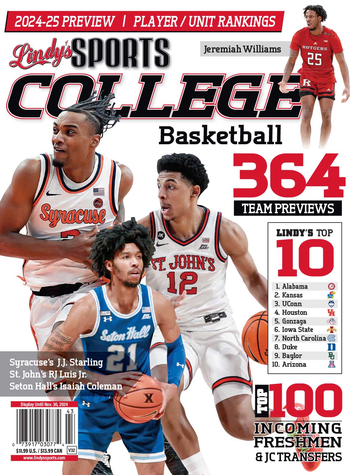 Lindy's Sports College 2024-25 Basketball Magazine