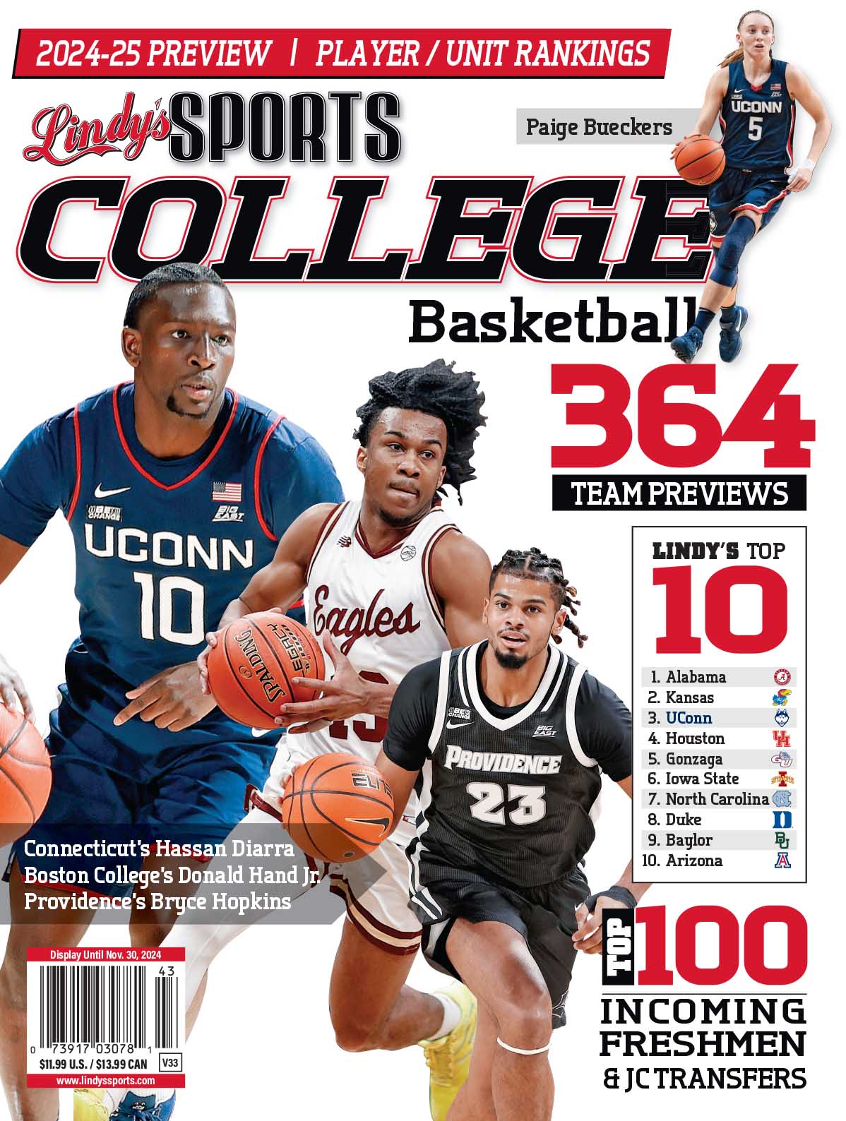 Lindy's Sports College 2024-25 Basketball Magazine